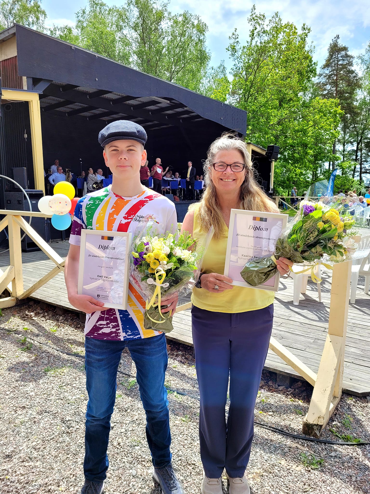 Emil och Kaarina uppvaktades på Nykvarnsdagen 6 juni